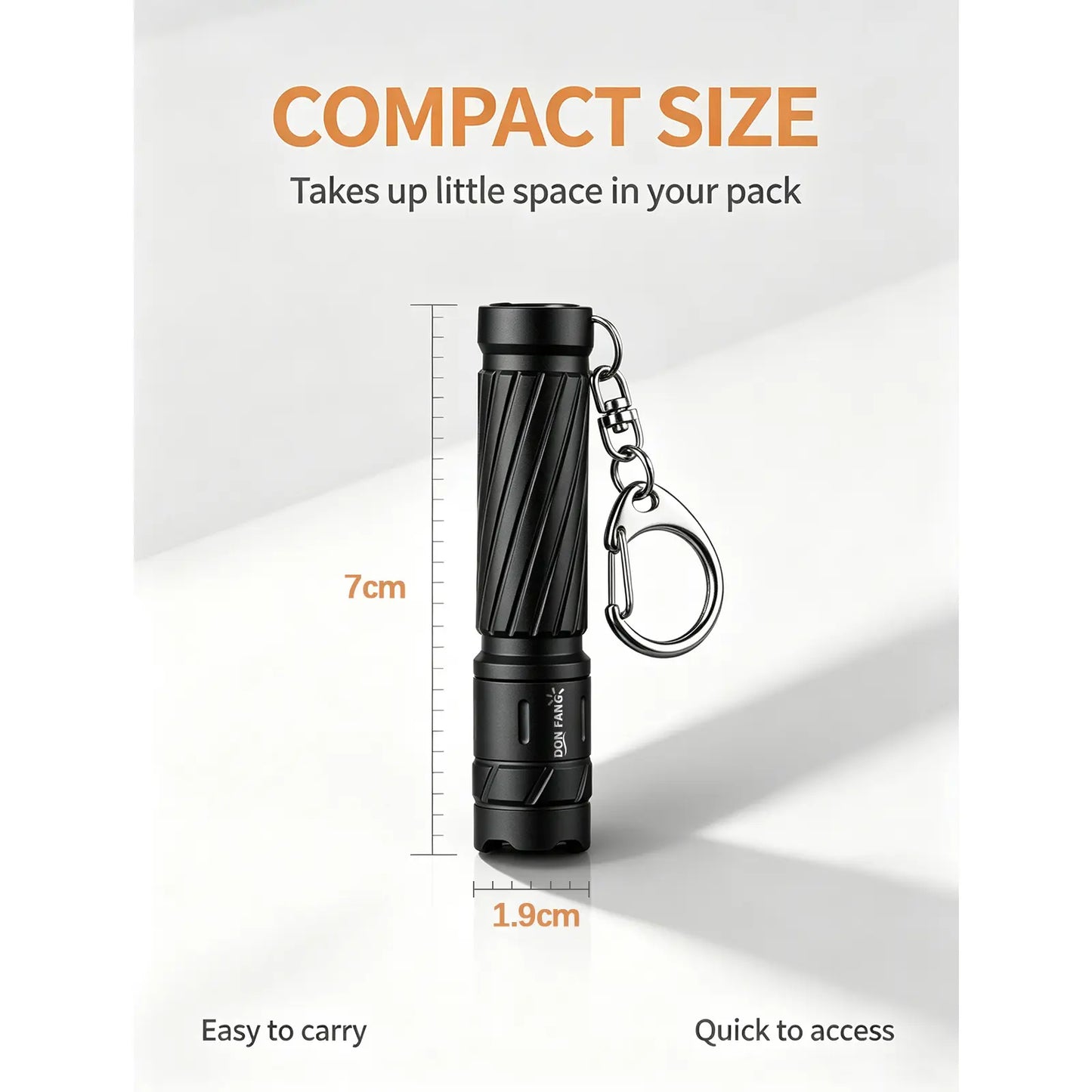 Mini Tactical Flashlight - Dry Battery Powered Pocket Work Light Donfang