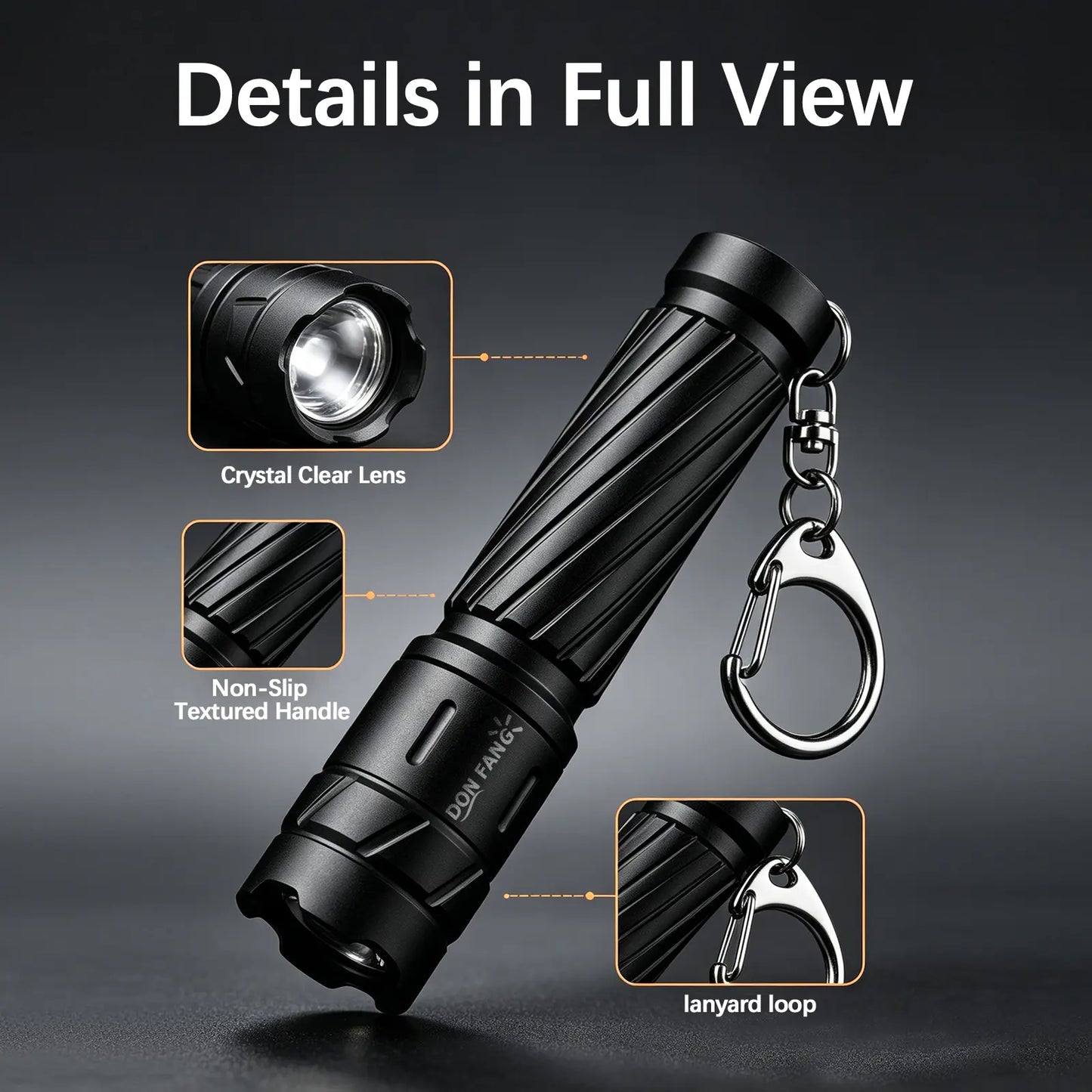 Mini Tactical Flashlight - Dry Battery Powered Pocket Work Light Donfang