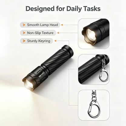 Mini Tactical Flashlight - Dry Battery Powered Pocket Work Light Donfang