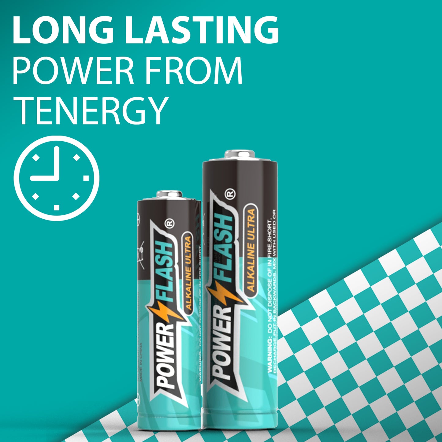 POWER FLASH AA/AAA Batteries Provide Long Lasting Power, 10 Year Warranty