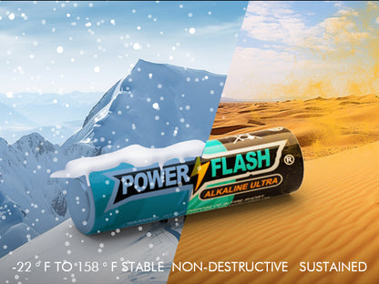 POWER FLASH AA/AAA Batteries Provide Long Lasting Power, 10 Year Warranty