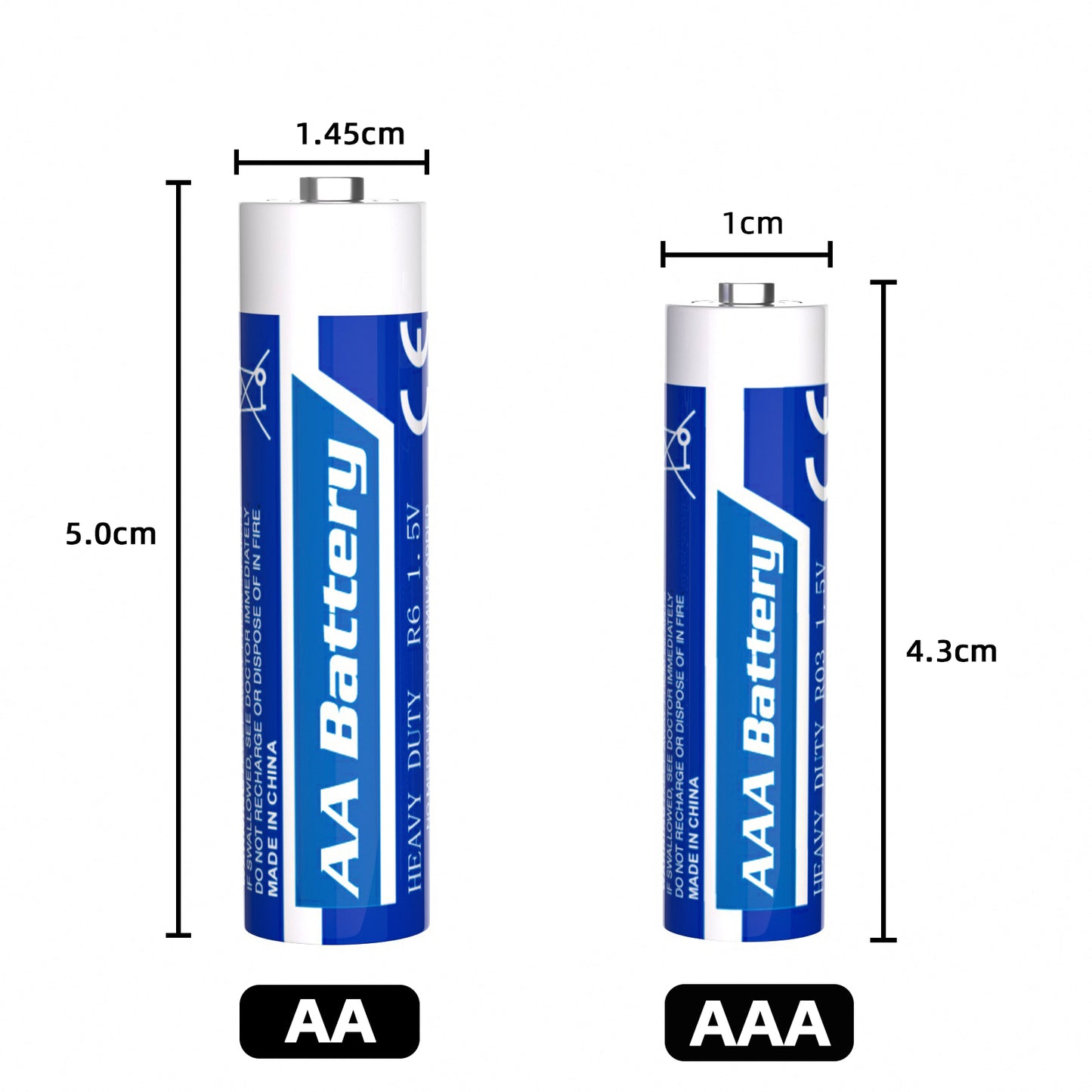 AAA Battery + AA Battery Piece Combination,1.5V Carbon Battery|Donfang