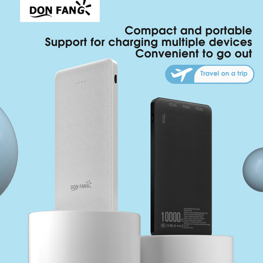10000mAh portable Mobile Power Bank, 5V2.1A Portable USB Charger(2xUSB Output, Type-c, Micro) | DonFang