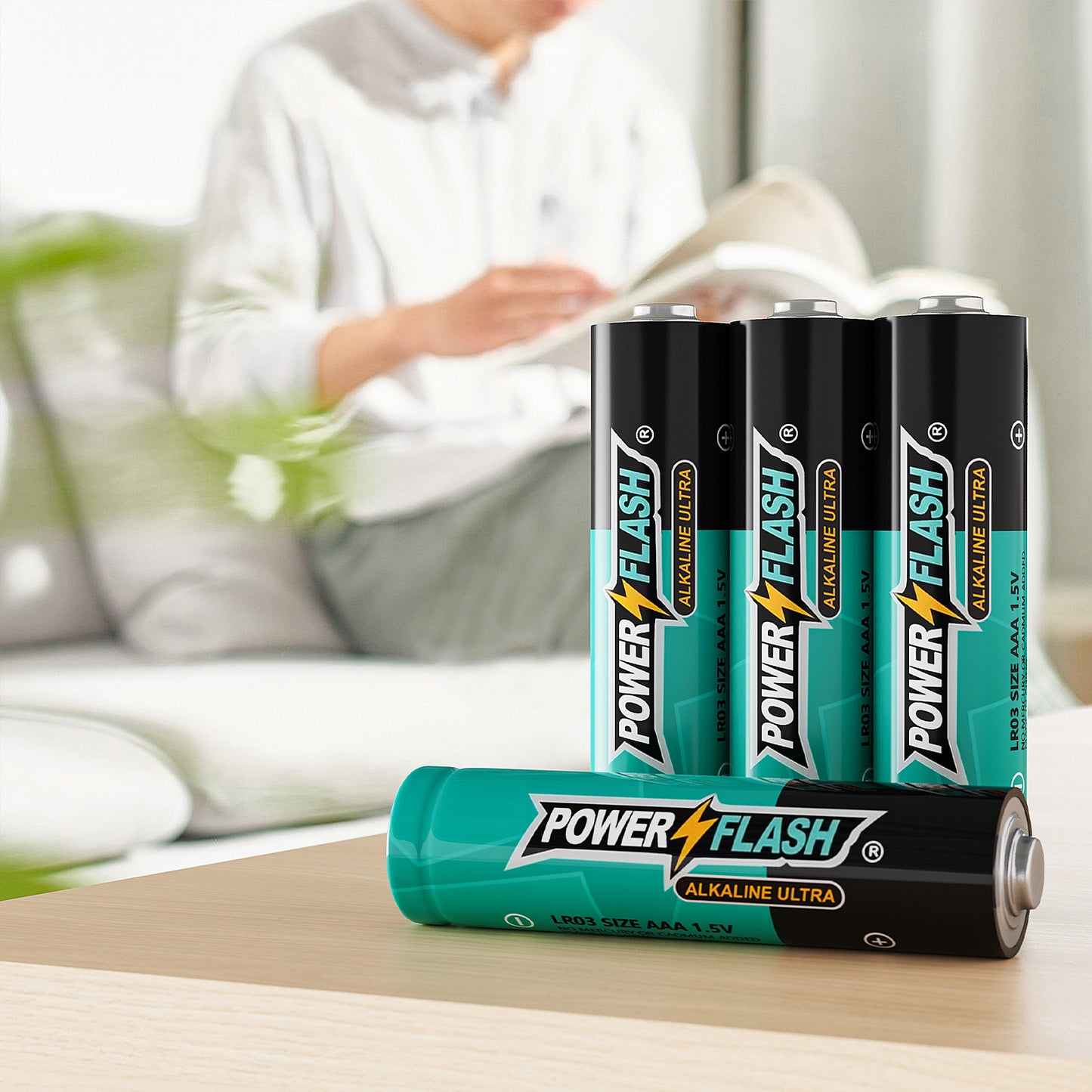 POWER FLASH AA/AAA Batteries Provide Long Lasting Power, 10 Year Warranty