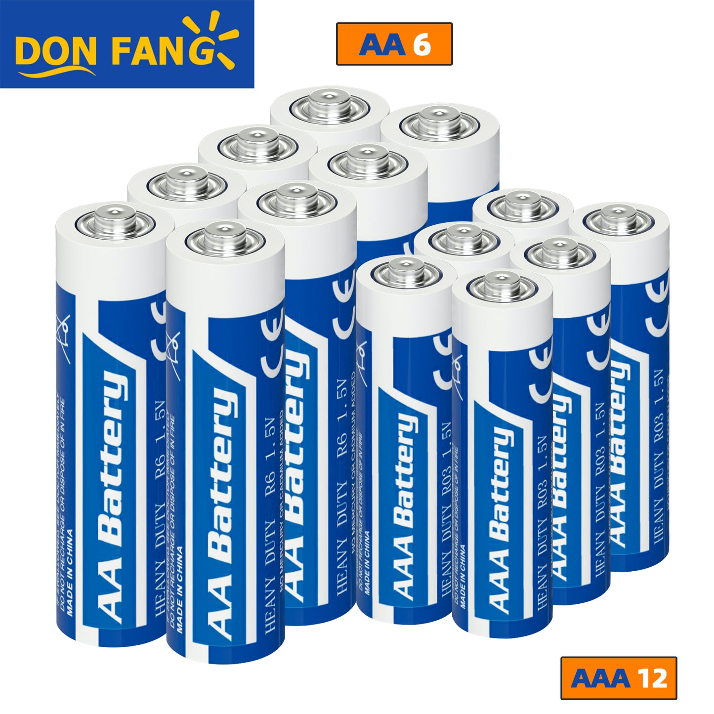 AAA Battery + AA Battery Piece Combination,1.5V Carbon Battery|Donfang