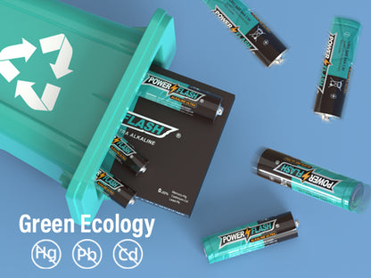 POWER FLASH AA/AAA Batteries Provide Long Lasting Power, 10 Year Warranty